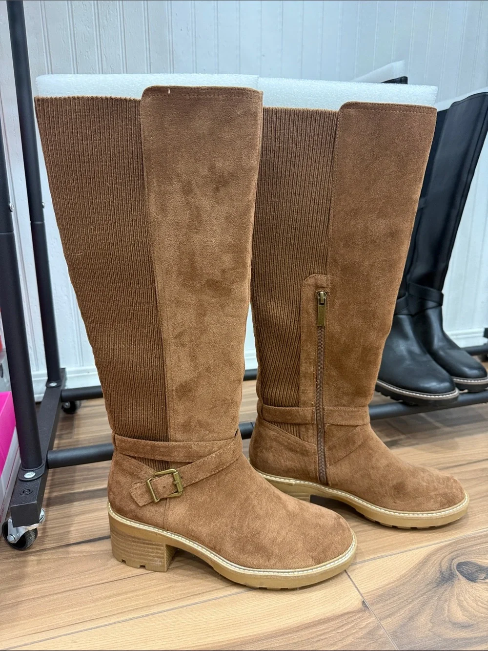 New Hey Girl by Corkys Women's Knee High Suede Boots in Brown - Chunky Heel